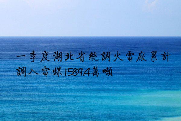 一季度湖北省统调火电厂累计调入电煤1589.4万吨