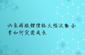 六氟磷酸锂价格大幅波动 企业如何突围成长