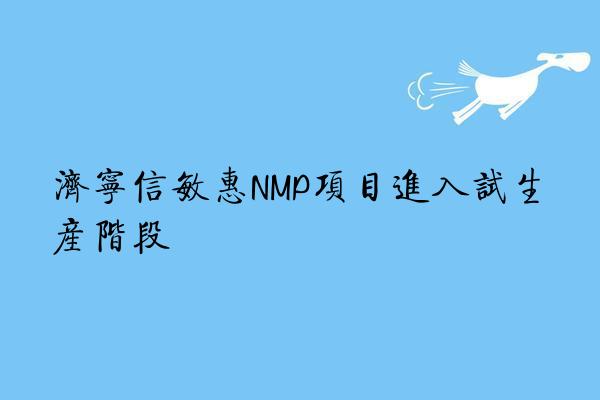 济宁信敏惠NMP项目进入试生产阶段
