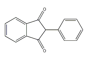 2-苯基-1,3-茚满二酮结构式